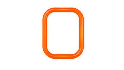 Obraz premium Orange neon 0 text on white background. Generative AI