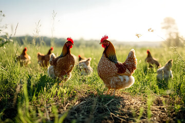 Fototapeta premium chicken on traditional free range poultry