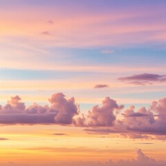 Fototapeta premium Tranquil sunset sky with pastel clouds and soft hues in a serene horizon
