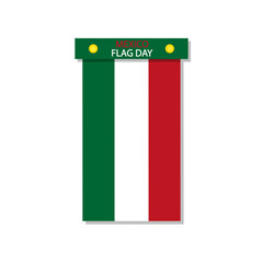 Mexican Flag Day vertical, vector art illustration.