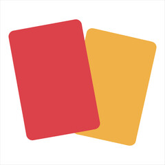 A flat illustration of Soccer cards, red and yellow card isolated for web design and app icons.
