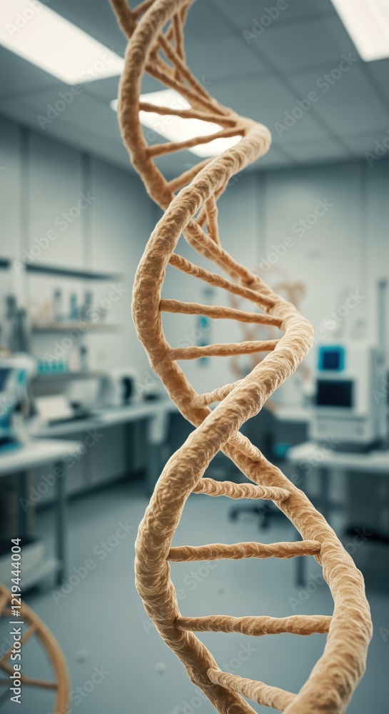 Poster intricate dna helix structure in modern laboratory setting