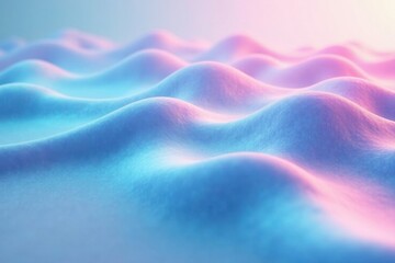 Obraz premium Iridescent aqua waves on a pastel neon surface, wave, texture, pastel