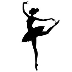 ballet dancer silhouette of a girl icon  vector illustration 