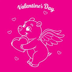 happy valentine's day vector art illustration
