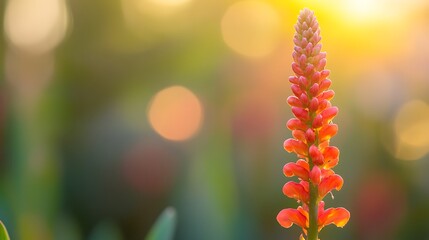 Sunset Bloom: A Single Flower Silhouetted Against a Golden Hour Backdrop