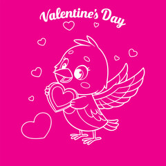 happy valentine's day greeting card vector art illustration