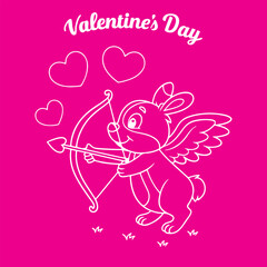 happy valentine's day vector art illustration