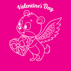 happy valentine's day vector art illustration