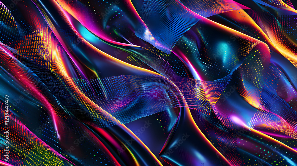 Poster futuristic holographic backdrop with gradient mesh, generative ai