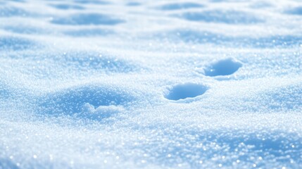 Fresh Snow Surface with Unique Animal Tracks in Natural Landscape