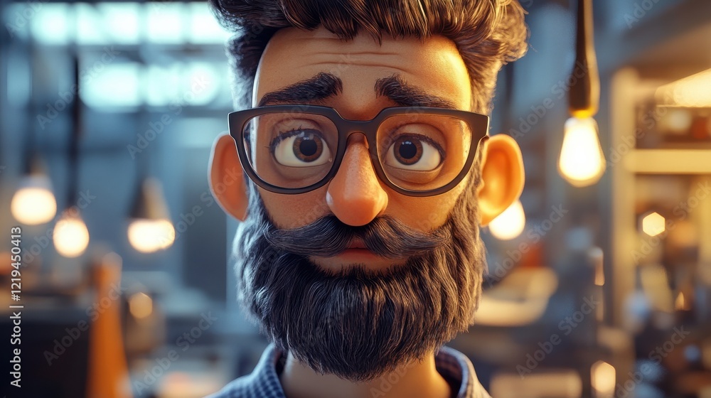 Poster 3d character of a programmer