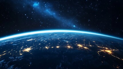 Obraz premium Earth at Night: A Celestial View of Our Planet