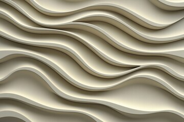 Obraz premium Abstract wavy background with carved lines in beige color, seamless texture, perfect for wallpaper or interior design, adding a touch of elegance and sophistication