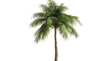 Palm tree isolated on white background. 3d render illustration.