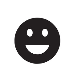 Happy Smiley Face Icon Black and White Graphic