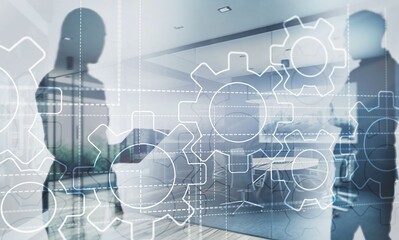 Technology Gears and industry 4.0 smart factory concept