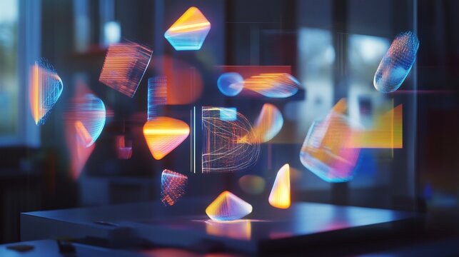 Innovation concepts visualized radiant abstract shapes in motion representing creative dynamic solutions in the pursuit of groundbreaking ideas