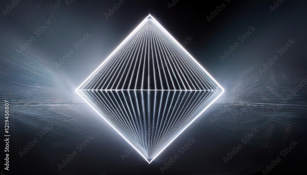 Poster dynamic illumination creates a captivating diamond shape, inspiring minimalism and energy in motion