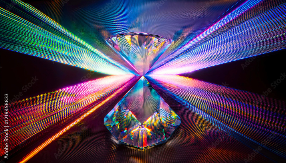 Poster motion of light creates a captivating diamond shape in a minimalist design