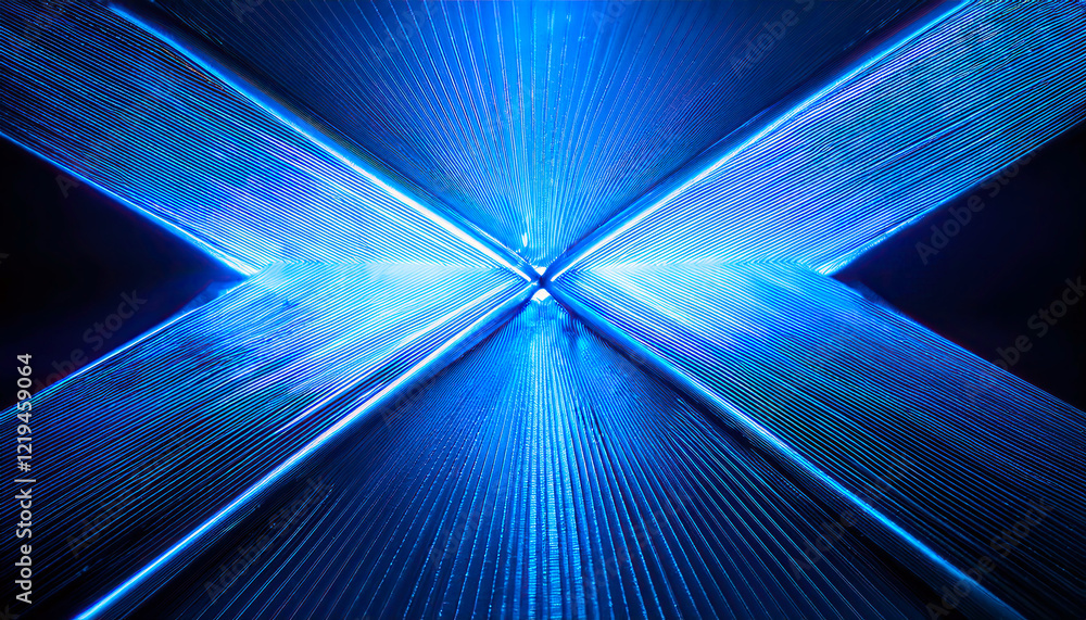 Aufkleber Inspirational Diamond Shape Formed From Dynamic Light Lines in a Minimalistic Setting
