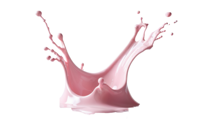 isolated splash of pastel pink creamy liquid