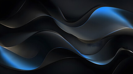 Obraz premium Gradient abstract background in shades of black and deep night blue, generative ai