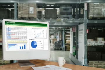 Spreadsheet document information financial startup concept. data and graphs in spreadsheet documents for online analysis project dashboard accounting digital snugly