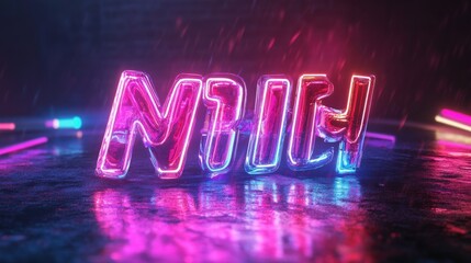 Neon Colorful 3D Gaming Logo Futuristic Sports Typography Text Effect