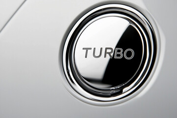 Fototapeta premium Futuristic turbo button in car design
