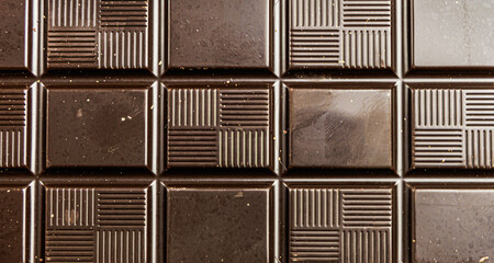 Delicious dark chocolate bar. Healthy eating concept