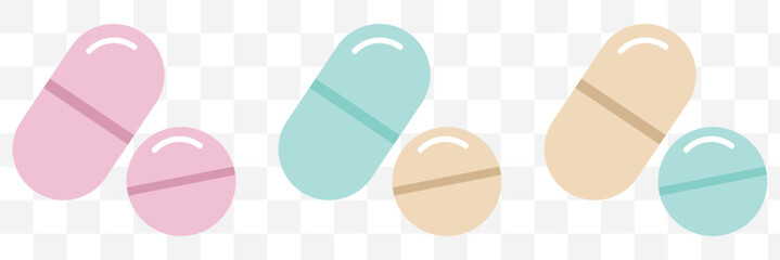Medical pills icon, medicine icon, health tablet, drug symbol.