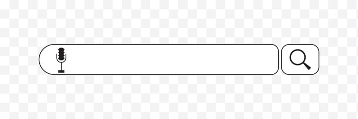 Search bar icon with and voice search button. Search tool Vector design.