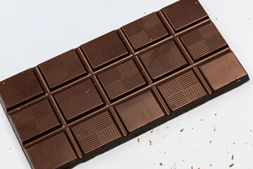 Delicious dark chocolate bar. Healthy eating concept