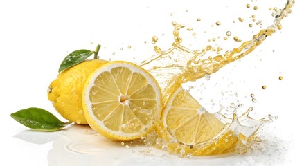 Vibrant Lemon Slice Splash Fresh, Zesty & Energetic Detail V7