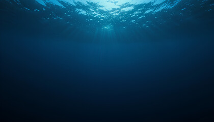 Dark blue ocean surface seen from underwater