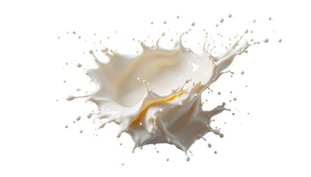 Salpicadura de leche o crema blanca. Imagen recortada