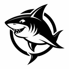 shark, fish, animal, sea, vector, cartoon, illustration, white, ocean, isolated, fin, water, predator, blue, danger, silhouette, underwater, dolphin, nature, teeth, dangerous, wildlife, marine, swimmi