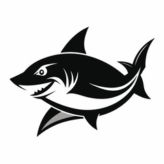 shark, fish, animal, sea, vector, cartoon, illustration, white, ocean, isolated, fin, water, predator, blue, danger, silhouette, underwater, dolphin, nature, teeth, dangerous, wildlife, marine, swimmi