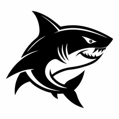 shark, fish, animal, sea, vector, cartoon, illustration, white, ocean, isolated, fin, water, predator, blue, danger, silhouette, underwater, dolphin, nature, teeth, dangerous, wildlife, marine, swimmi