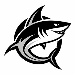 shark, fish, animal, sea, vector, cartoon, illustration, white, ocean, isolated, fin, water, predator, blue, danger, silhouette, underwater, dolphin, nature, teeth, dangerous, wildlife, marine, swimmi