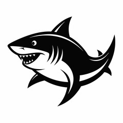 shark, fish, animal, sea, vector, cartoon, illustration, white, ocean, isolated, fin, water, predator, blue, danger, silhouette, underwater, dolphin, nature, teeth, dangerous, wildlife, marine, swimmi
