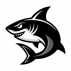 shark, fish, animal, sea, vector, cartoon, illustration, white, ocean, isolated, fin, water, predator, blue, danger, silhouette, underwater, dolphin, nature, teeth, dangerous, wildlife, marine, swimmi