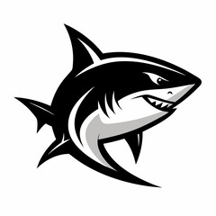 Fototapeta premium shark, fish, animal, sea, vector, cartoon, illustration, white, ocean, isolated, fin, water, predator, blue, danger, silhouette, underwater, dolphin, nature, teeth, dangerous, wildlife, marine, swimmi