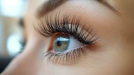 Obraz premium Salon eye lash extensions, close-up, beauty