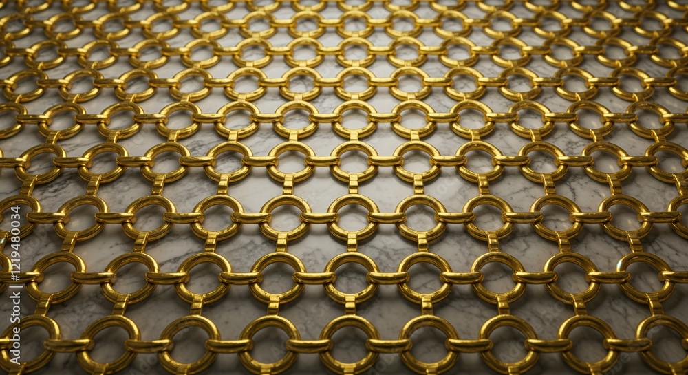 Poster luxurious gold chain pattern on marble surface for elegant design and background