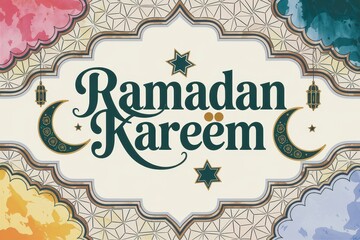 Ramadan Kareem Islamic Holiday Greeting Card Design