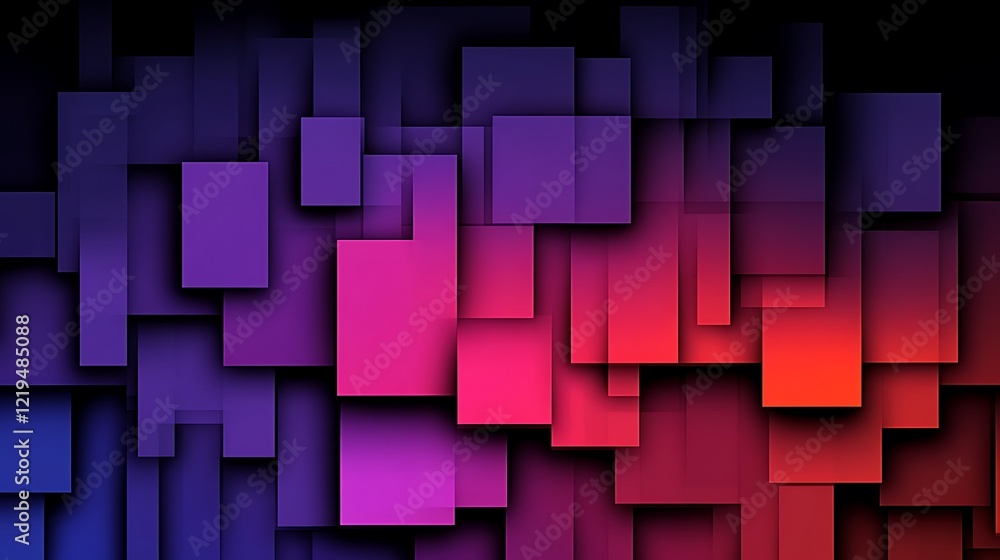 Poster abstract geometric design with overlapping squares