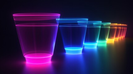Sales funnel represented glowing stages each illuminated with distinct vibrant colors highlighting the progression of leads through the sales pipeline