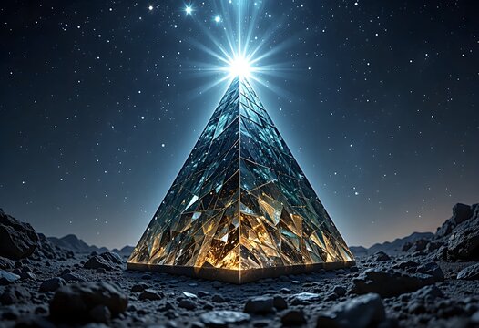 An orgonite pyramid with crystals in the center